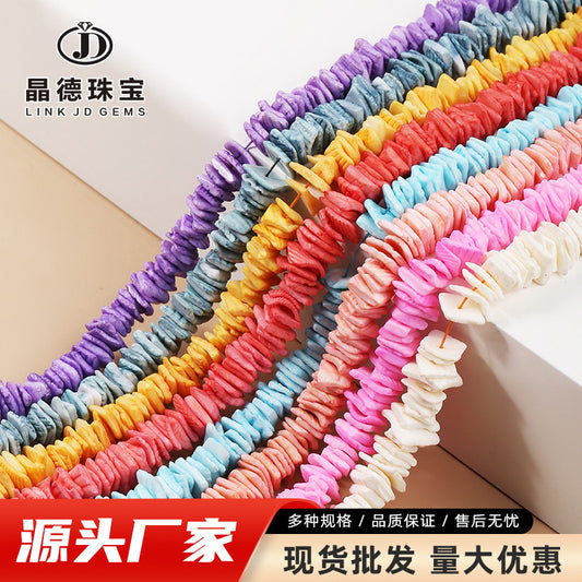 Color shell square spacer beads