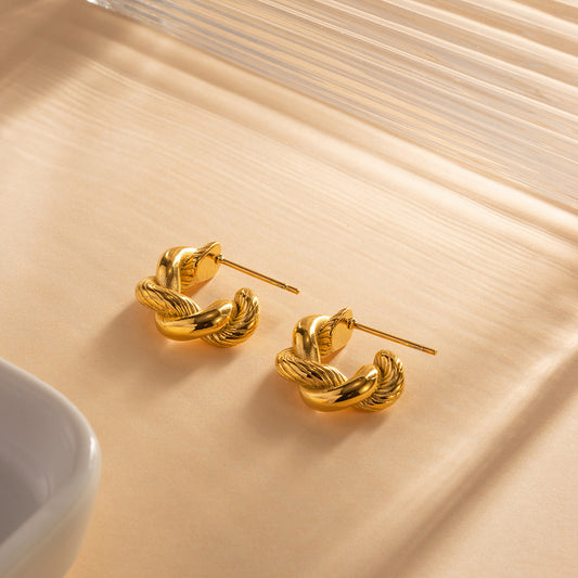 twist earrings all-match earrings