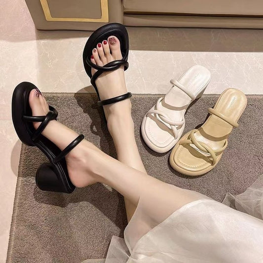 Thick heel fashion women's shoes ins