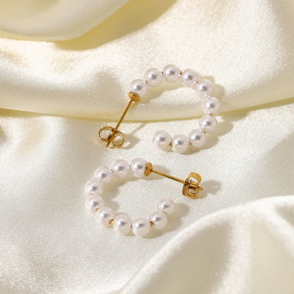 Pearl gold earrings