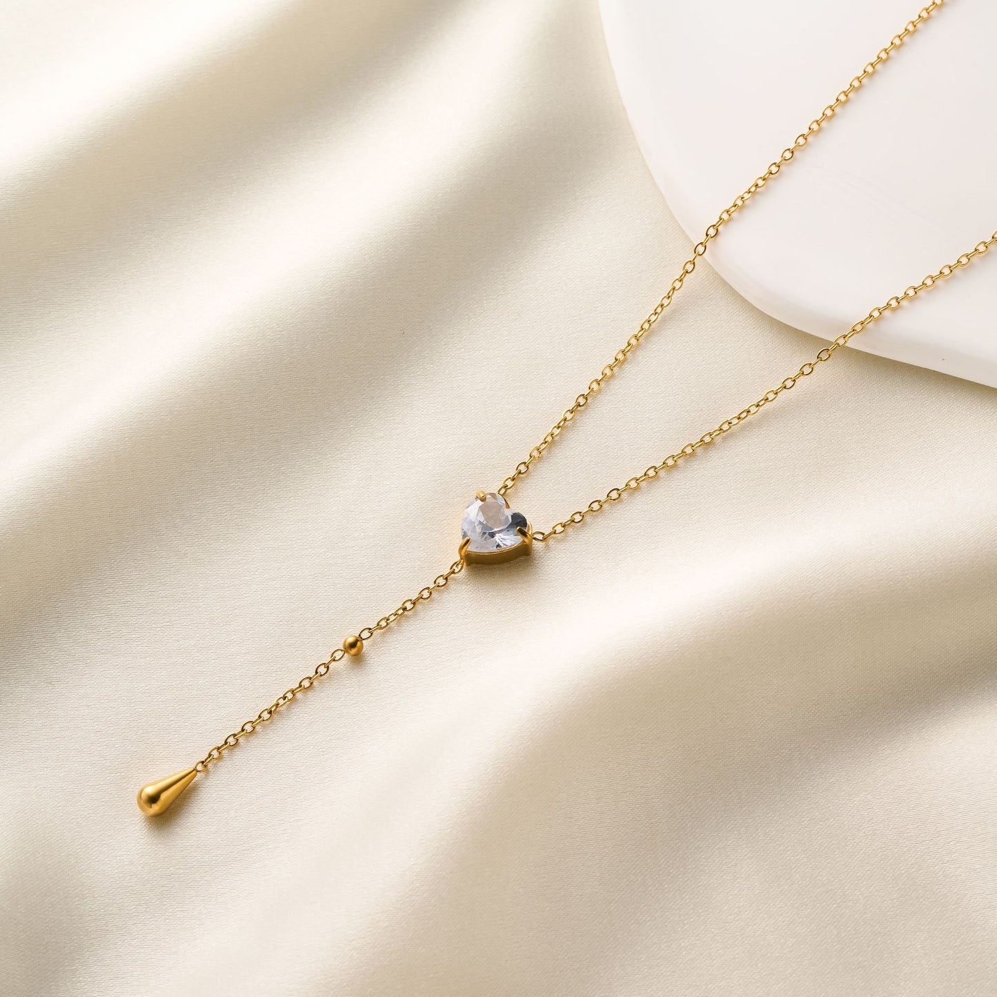 Love Zircon Tassel Necklace