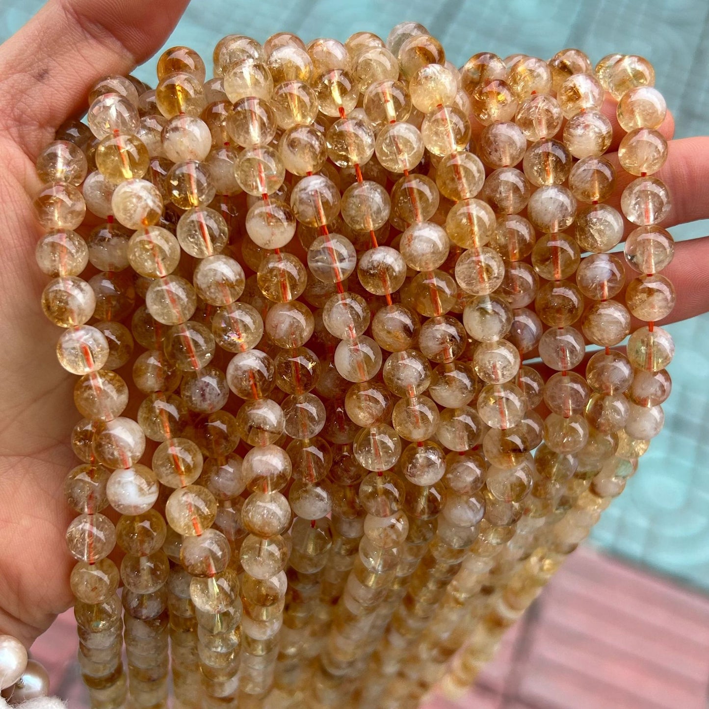 8mm Natural Citrine Beads for DIY Jewelry, Bracelets