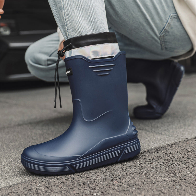 Thick-soled wear-resistant rain boots for men