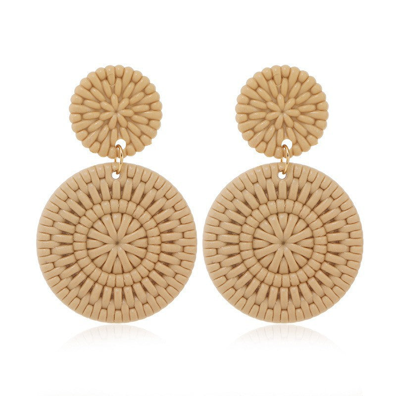 Double round love pentagram acrylic earrings