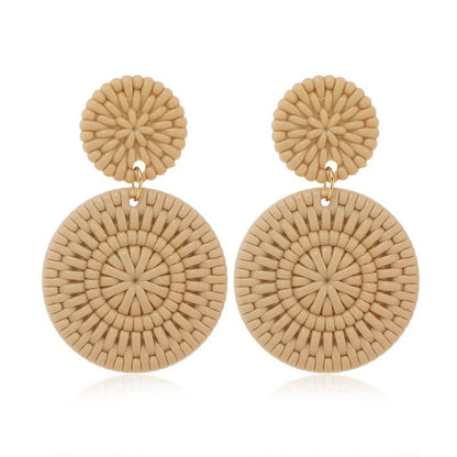 Double round love pentagram acrylic earrings