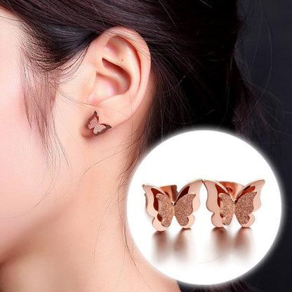 Versatile titanium steel small stud earrings