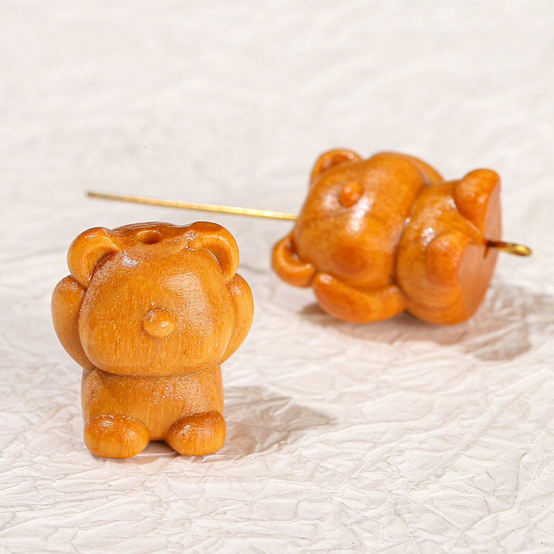 Barbie sandalwood pet bear wooden pendant