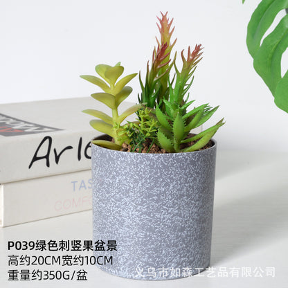 Simulation melamine cement cactus ball bonsai