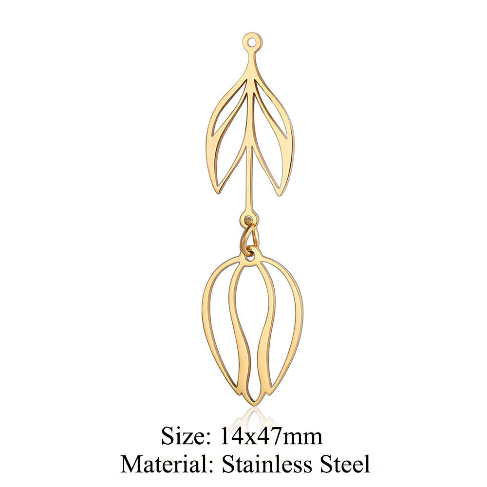 5 pcs/pack flower fringed titanium steel pendant