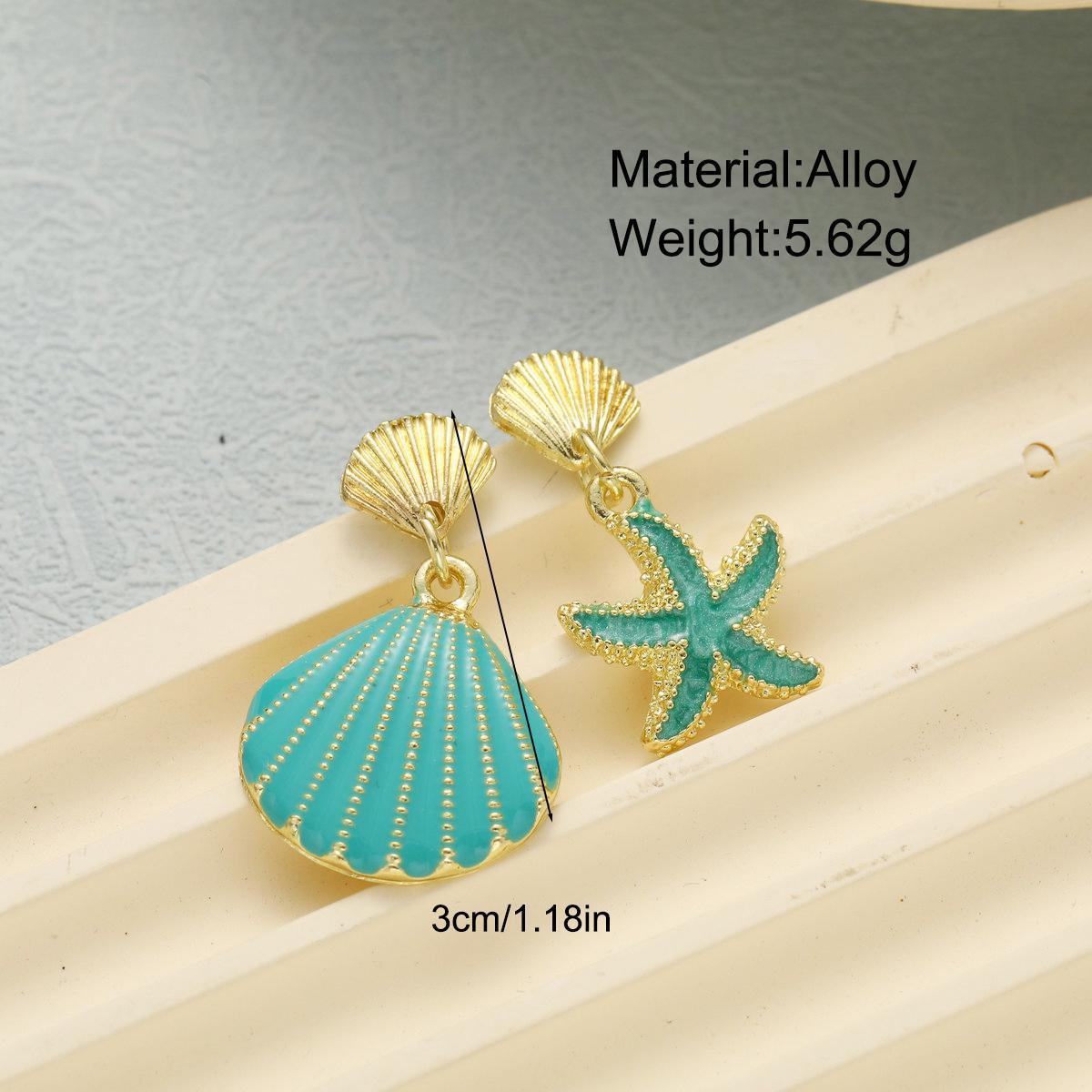 Asymmetric Starfish Shell Earrings