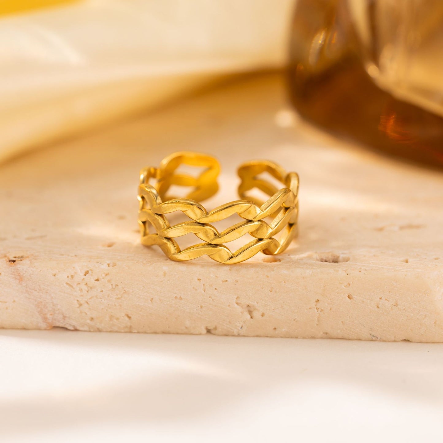 18K Gold Hollow Titanium Steel Ring