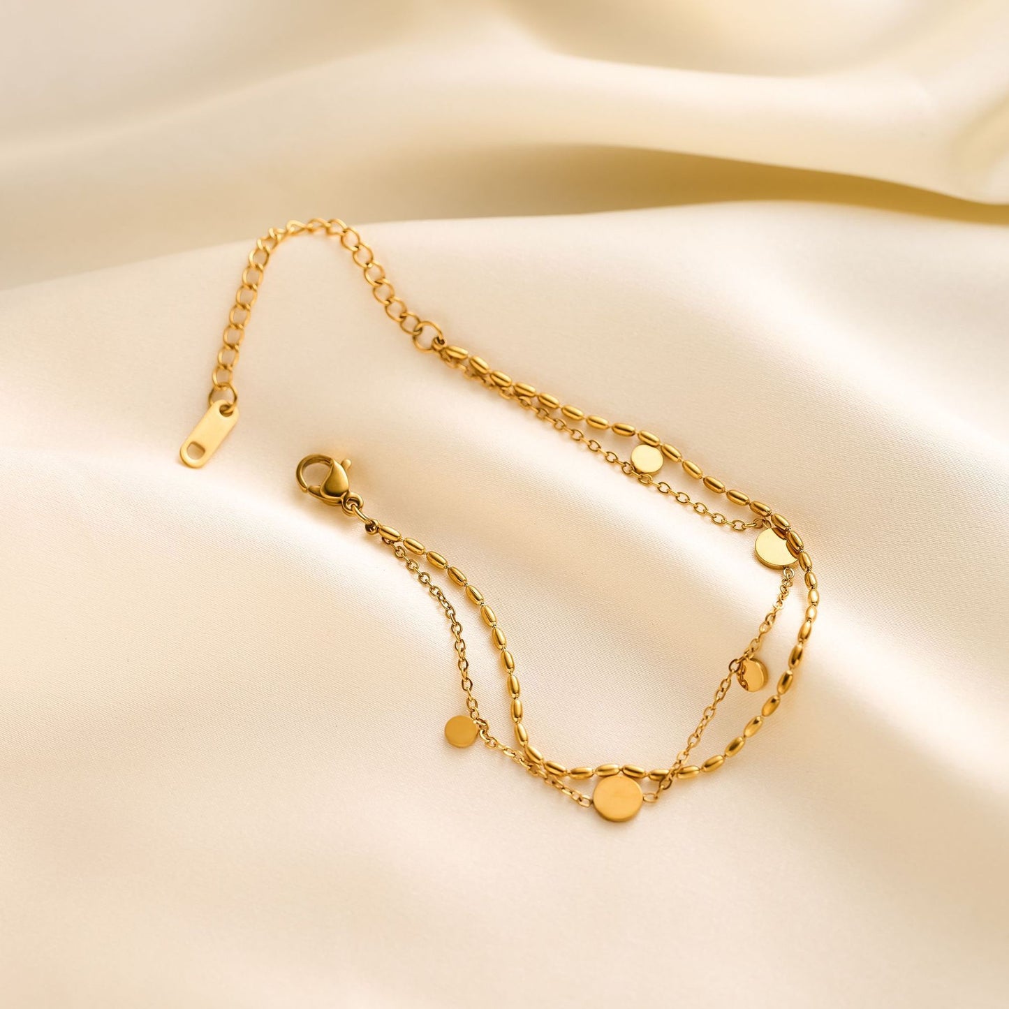 18k gold double anklet