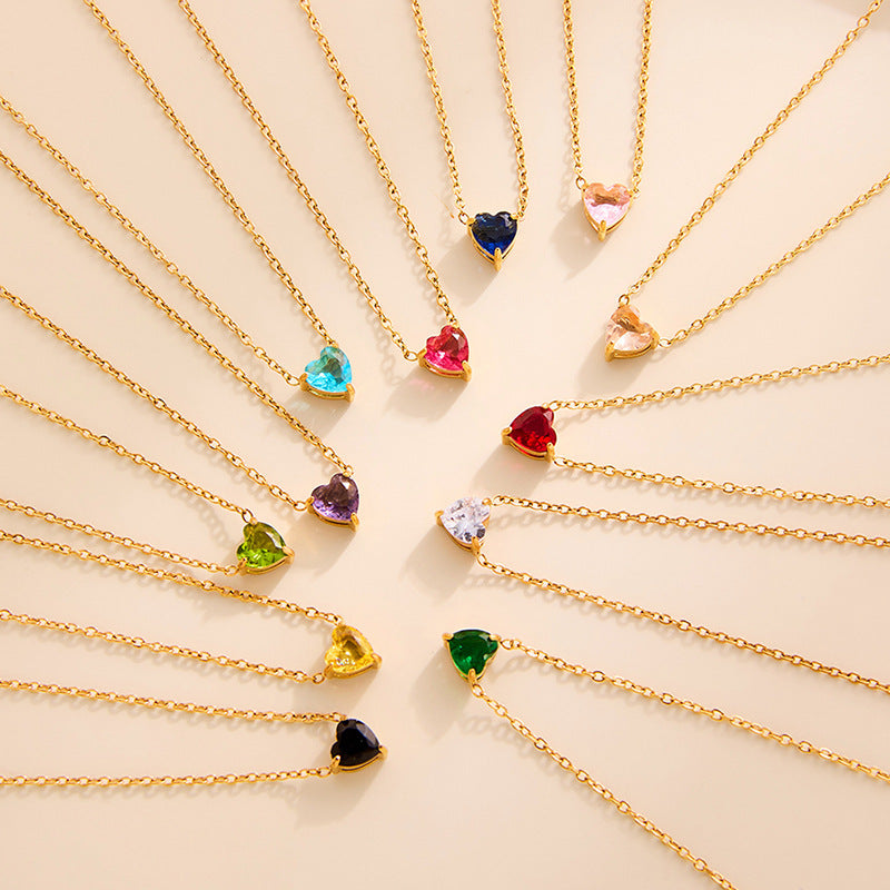 Color square crystal zircon fashion women's necklace