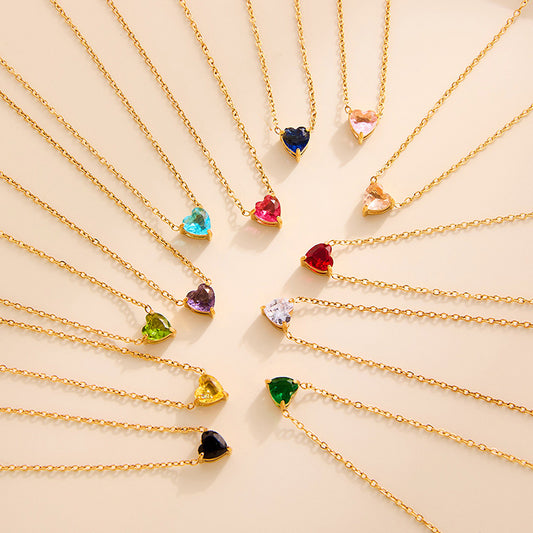 Color square crystal zircon fashion women's necklace