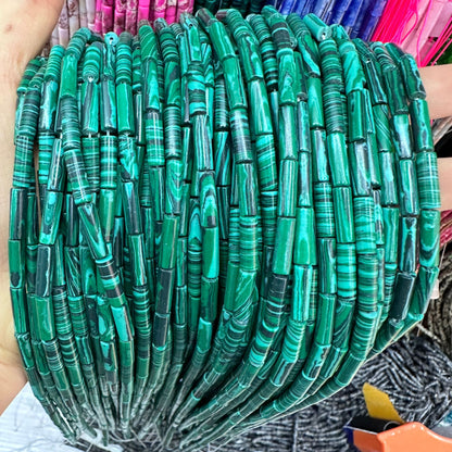 4*13MM natural stone crystal cylindrical spacer beads