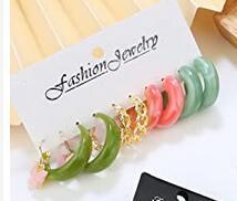 Vintage Pearl Hoop Earrings Set 9 Piece Set