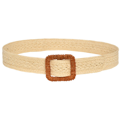 Popular wooden buckle women's waist seal
