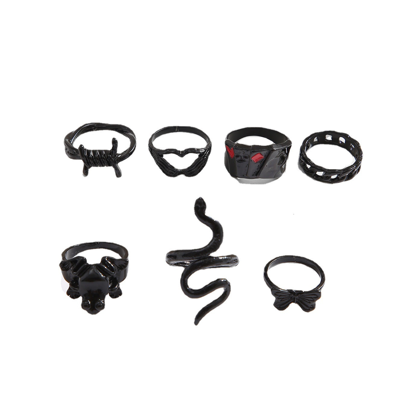 10-Piece Black Stacking Ring Set