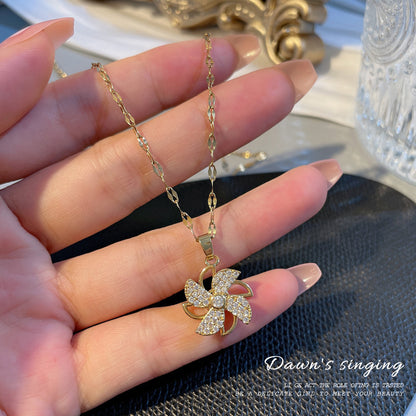 Rotatable small windmill necklace