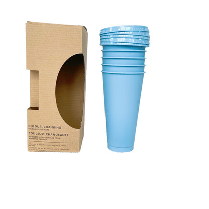 710Ml light blue straw cup