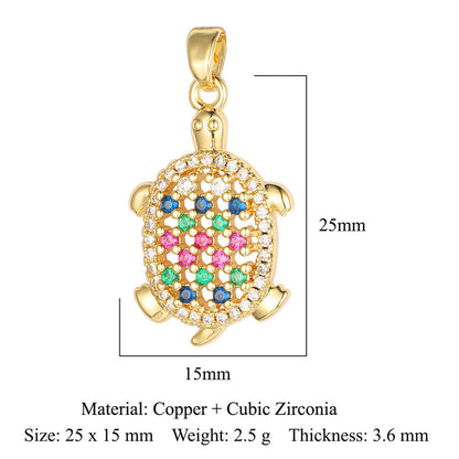 Fly color zirconium copper micro-inlaid necklace pendant