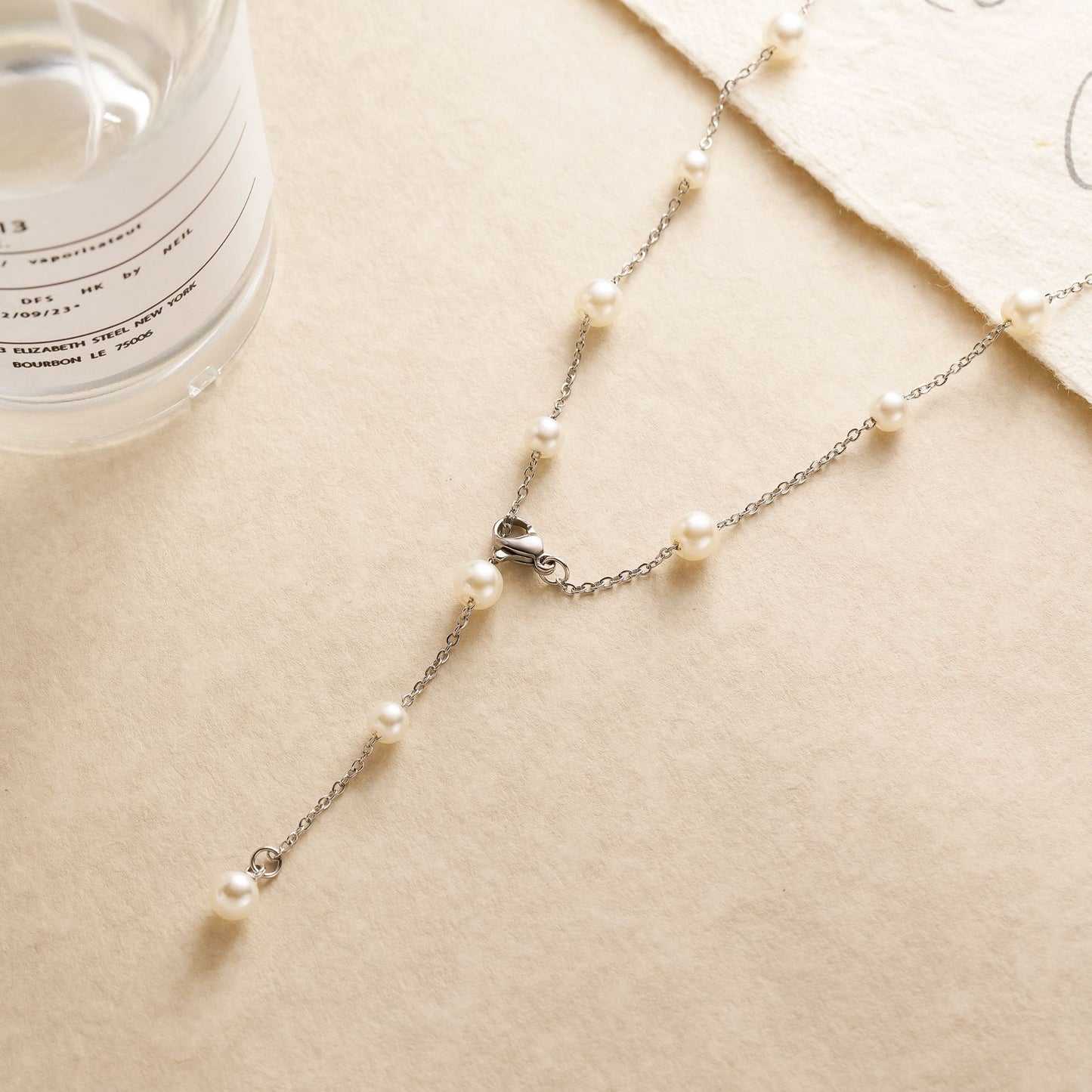 Titanium Steel Gypsy Star Pearl Necklace for Women