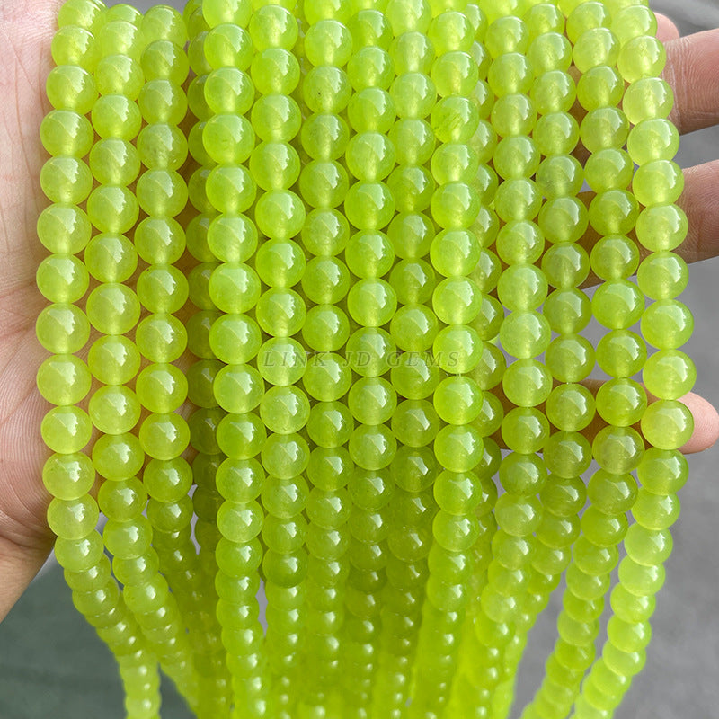 Apple green chalcedony loose beads