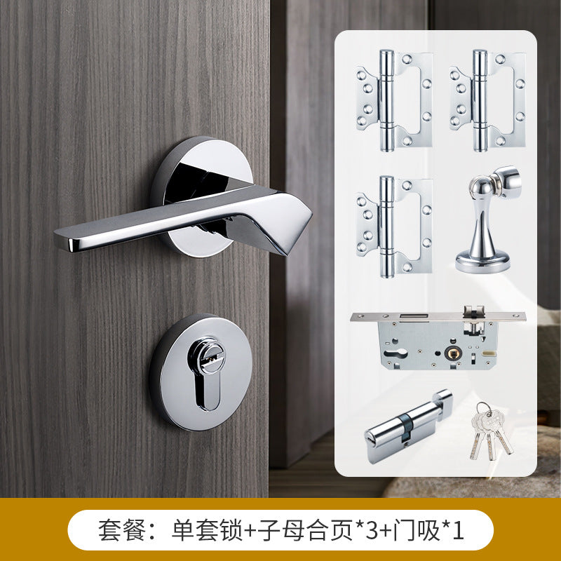 Brass gold interior door lock handle