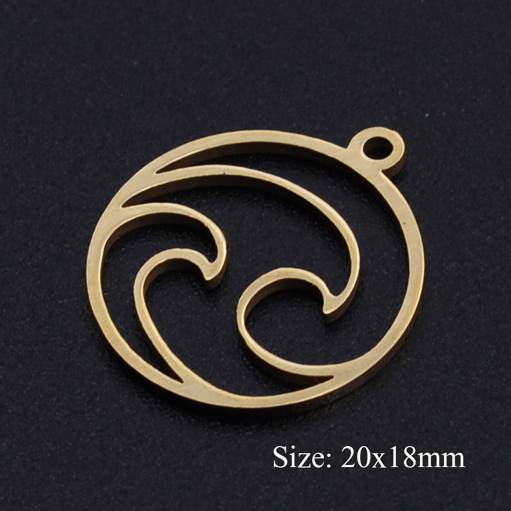 5 piezas/paquete Colgante de acero de titanio en forma de corazón con infinitas notas musicales 