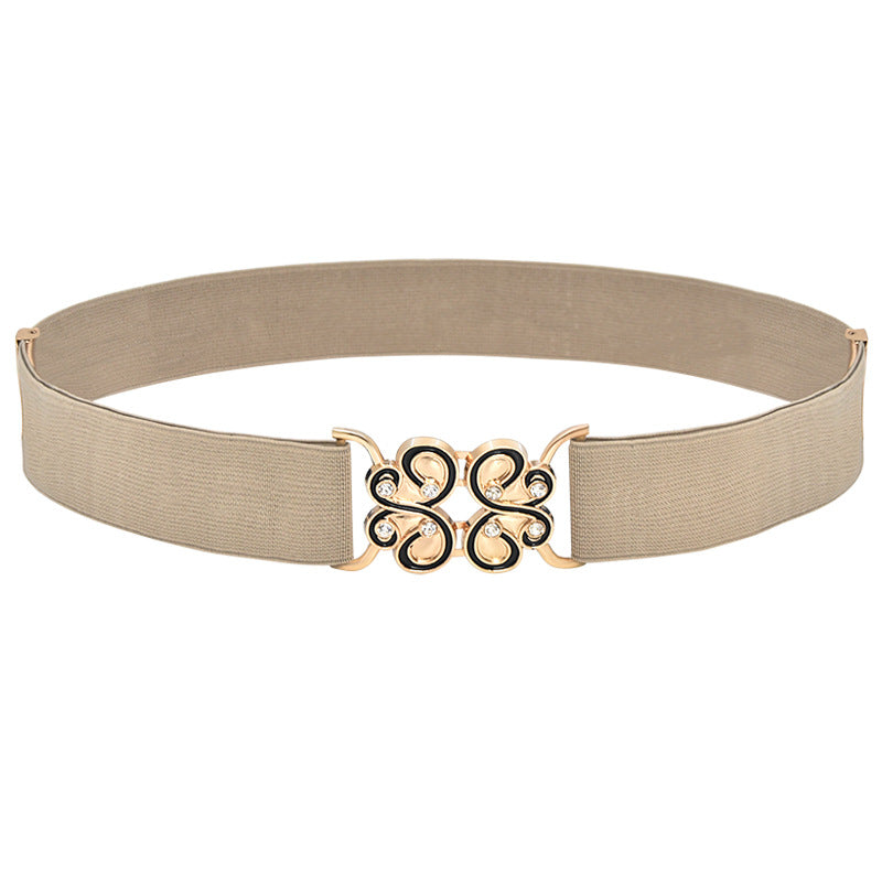 Elastic wide belt female minimalist