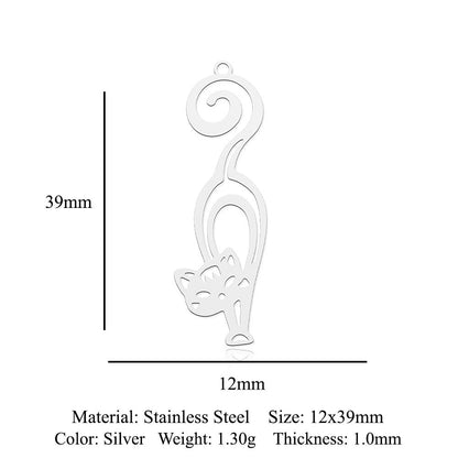 5 pcs/bag, mermaid tail titanium steel pendant.