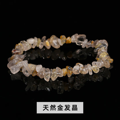Pulsera de grava de cristal, elegante y sencilla, de un solo círculo. 