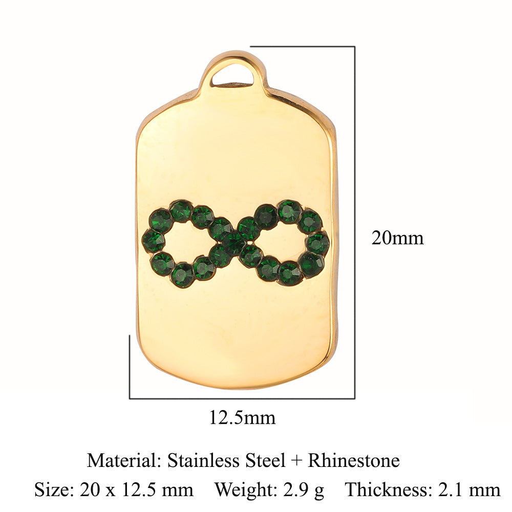Stainless steel drip point diamond necklace pendant