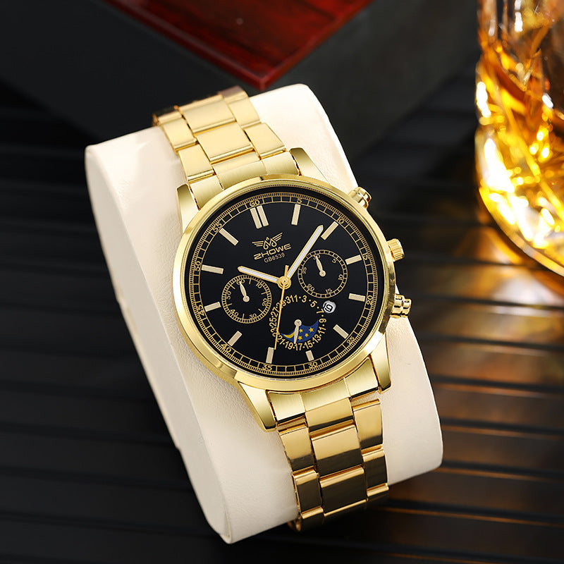 Fashion Faux Three-Eye Men's Quartz Watch