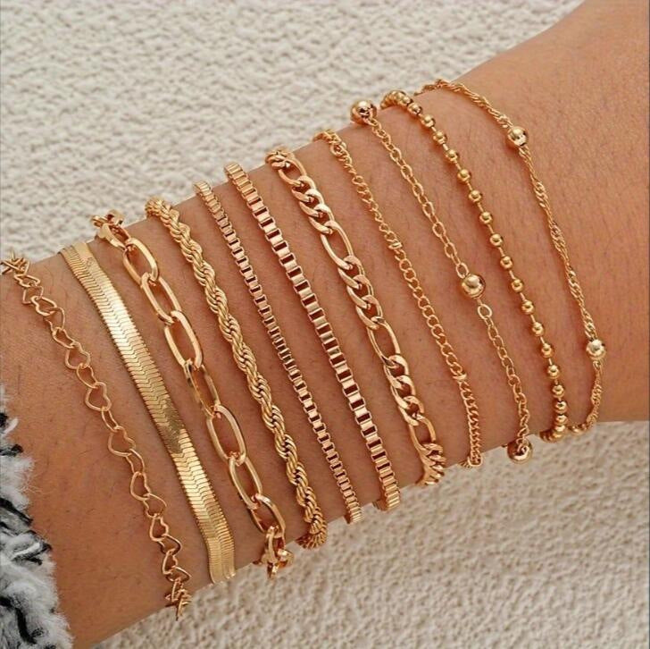 11-Piece Love Bead & Twist Bracelet Set