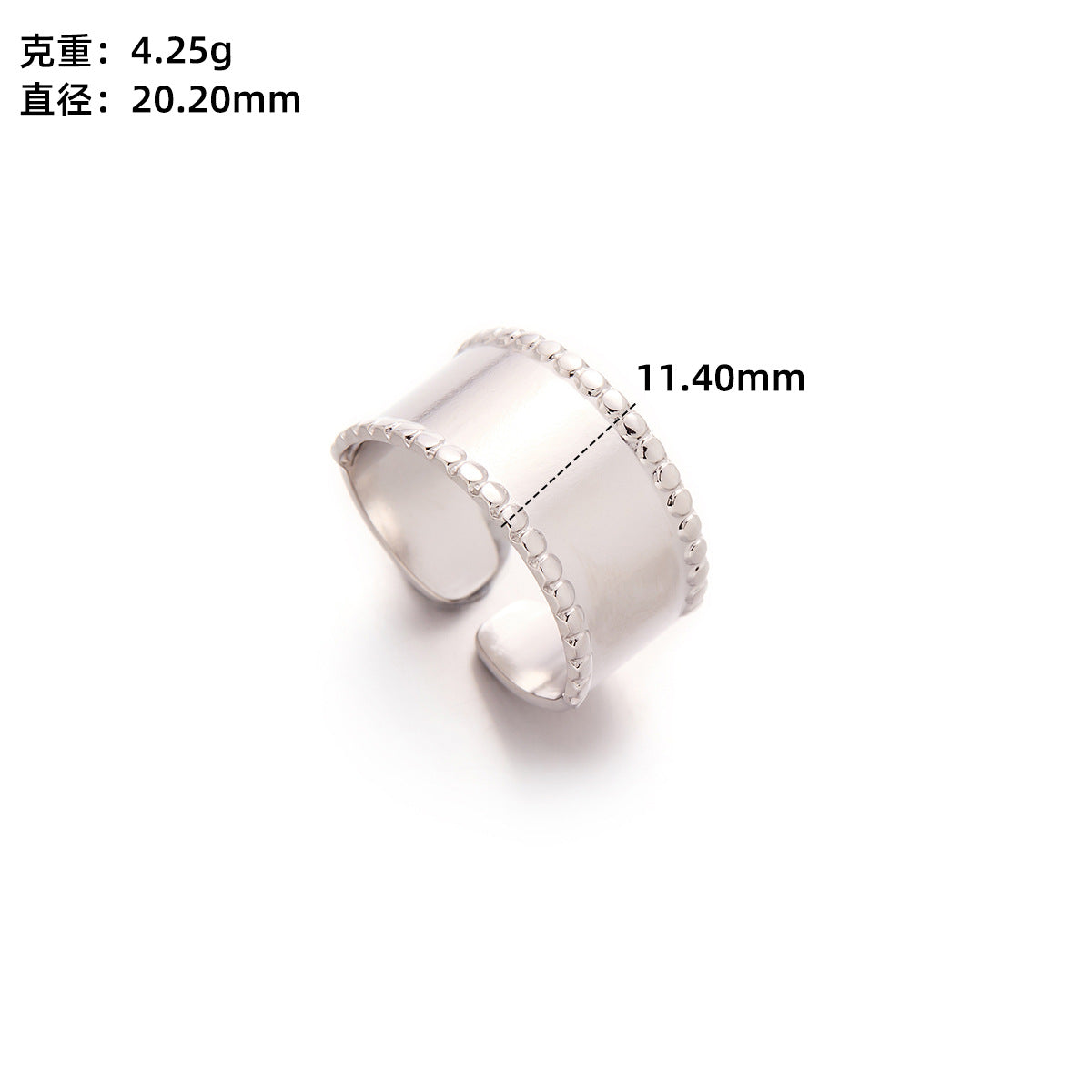 Retro Wide-Pleated Heart Titanium Steel Ring — 18K Gold Plated