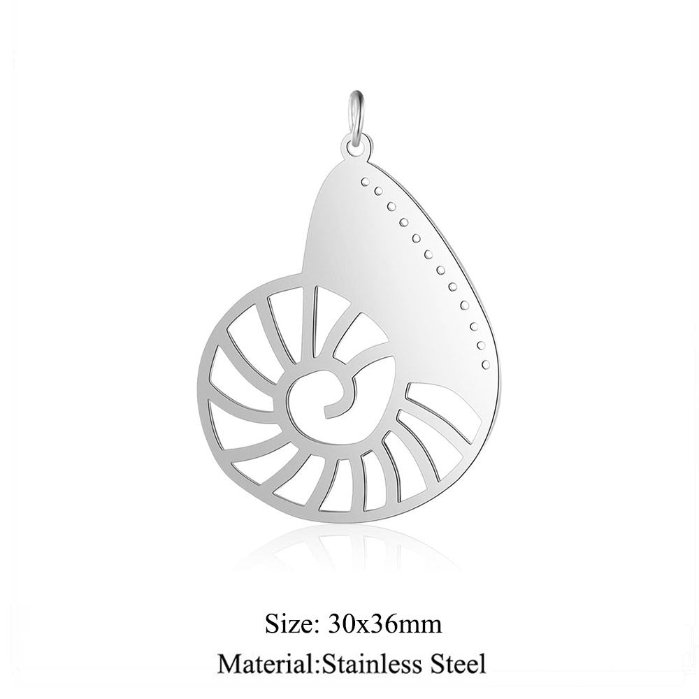 5 pcs/titanium steel large pendant flower diamond conch