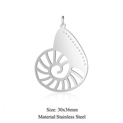 5 pcs/titanium steel large pendant flower diamond conch