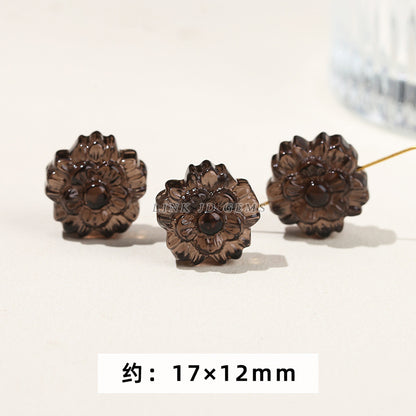 Obsidian carving ice obsidian nine-tailed fox loose beads