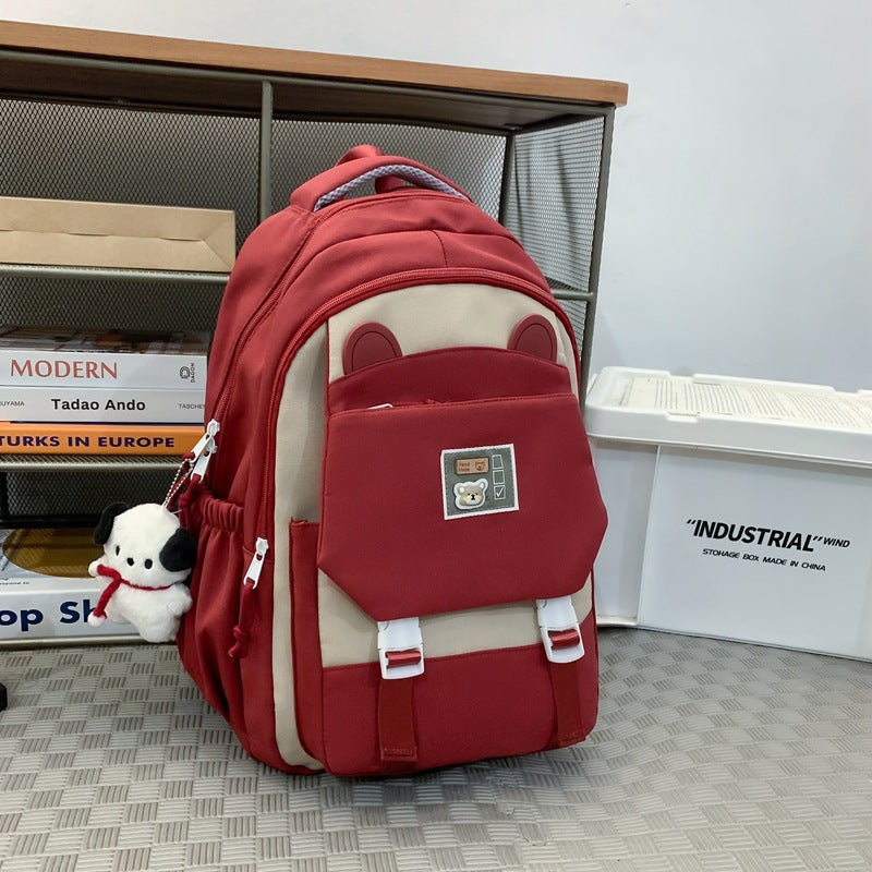 Casual contrast color lightening large capacity backpack