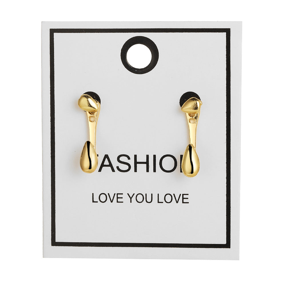 Metal Pearlescent Water Drop Stud Earrings