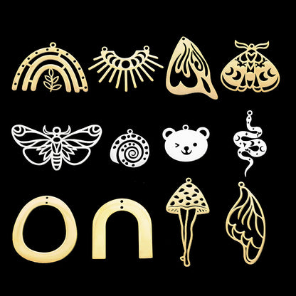 5 pcs/pack, snail bear, moth snake pendant.