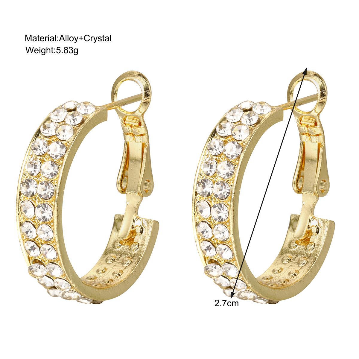 Sparkling Stud Hoop Earrings