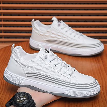 Breathable Ice Silk Soft-Sole White Slip-On Shoes