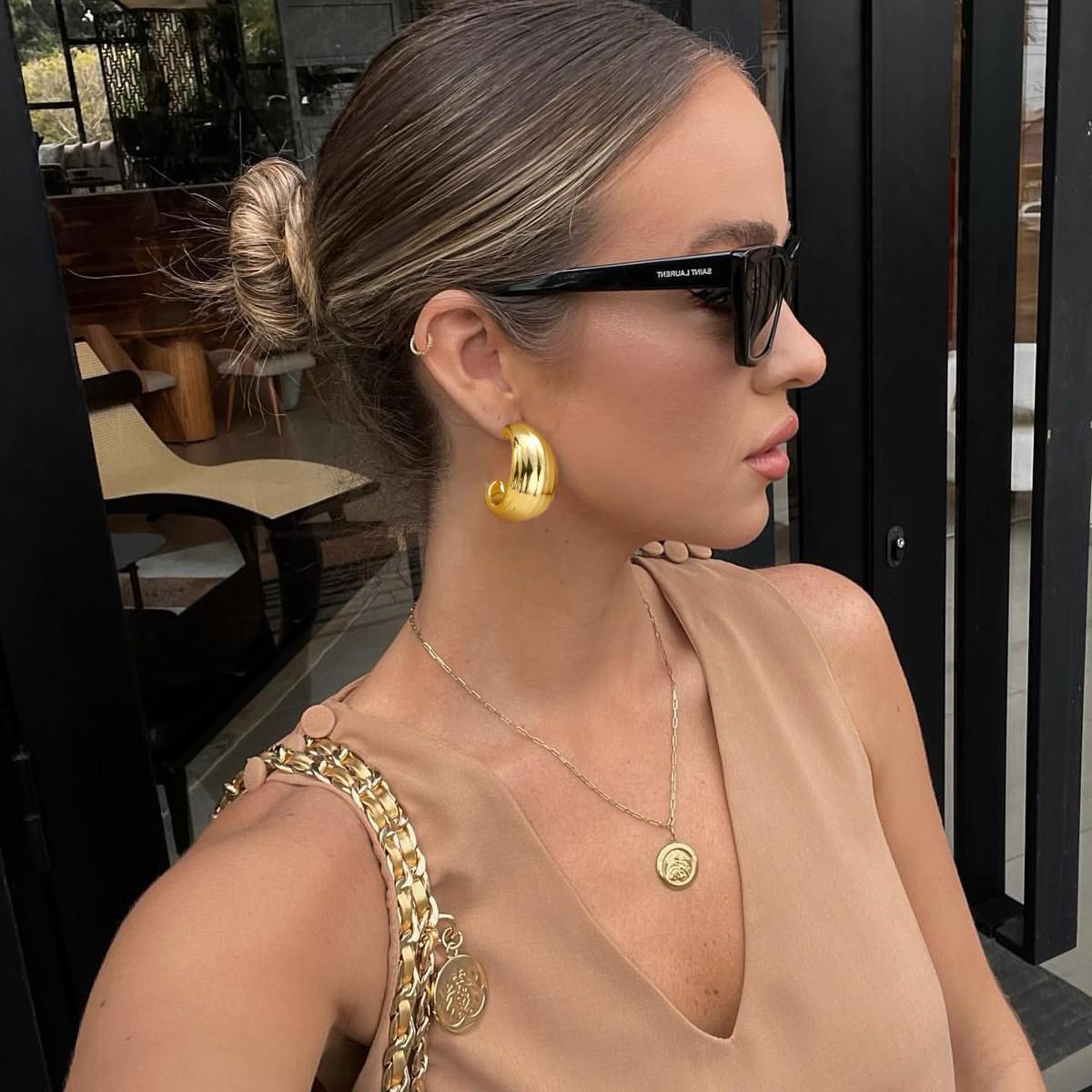 Geometric Hollow Rhombus Earrings