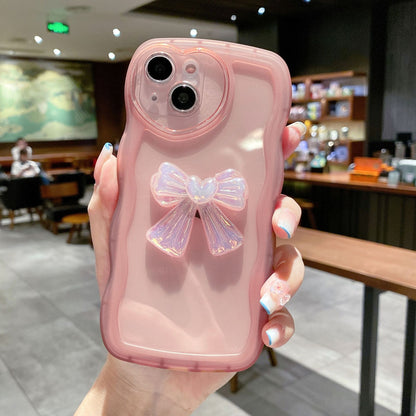 Apple 14/iPhone 7P Heart Wave Colorful Bow Clear TPU Case