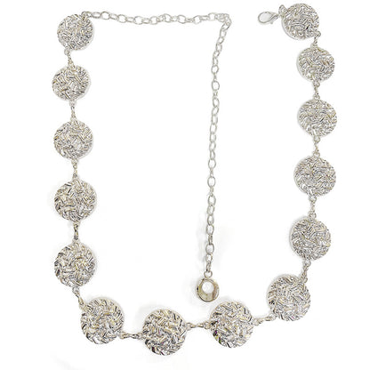 Carved geometric retro waist chain