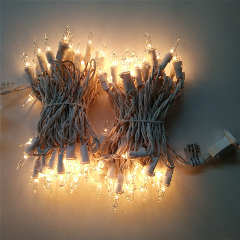 Cadena de bombillas de tungsteno con luz de color de 110V estándar de EE. UU., 100 luces 