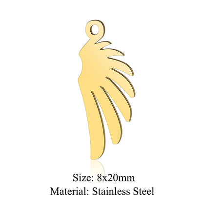 5 pcs/bag Feather wings Titanium steel pendant