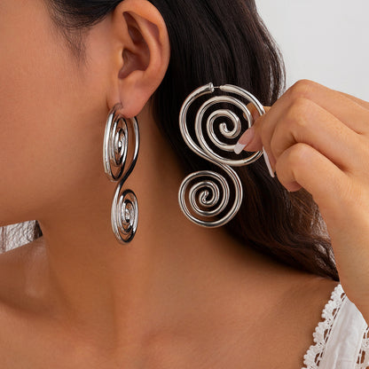 Alloy Wave Textured Earrings for Women